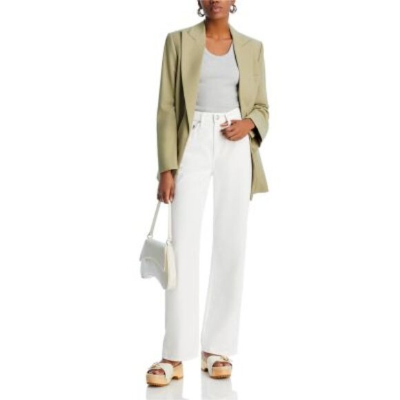 Rag & Bone NWT Logan Featherweight Mid-Rise Wide Leg Jeans in Optic White Sz 32 - Picture 1 of 13